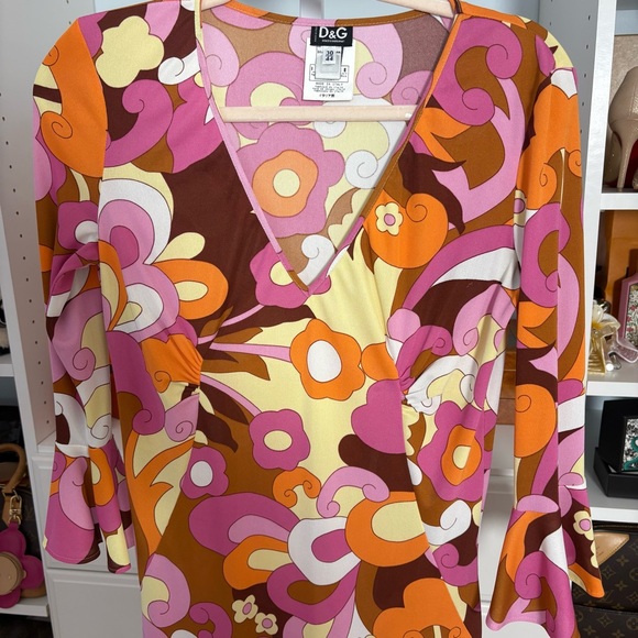 $2200 Dolce & Gabbana Psychedelic 60s Groovy Vintage Print Dress ✨ - Picture 6 of 8